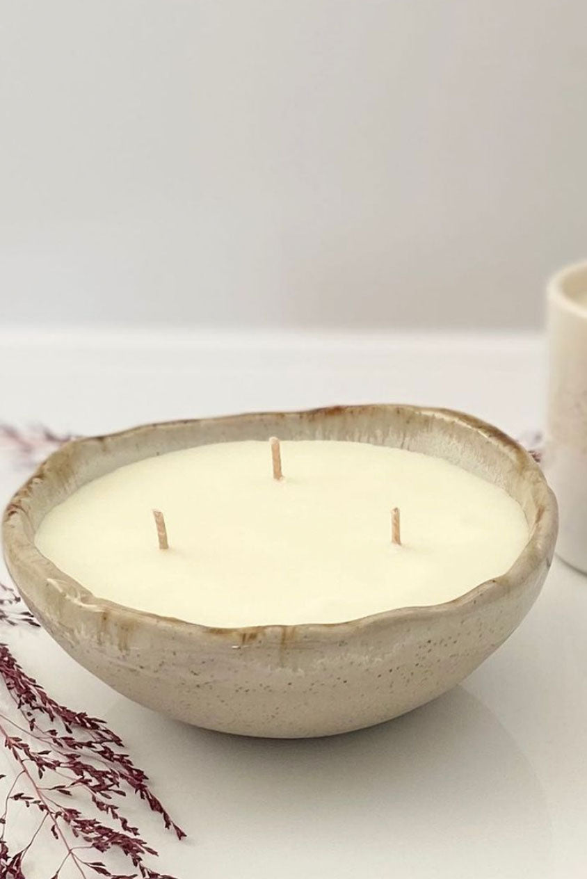 Sand Ceramic Bowl Candle