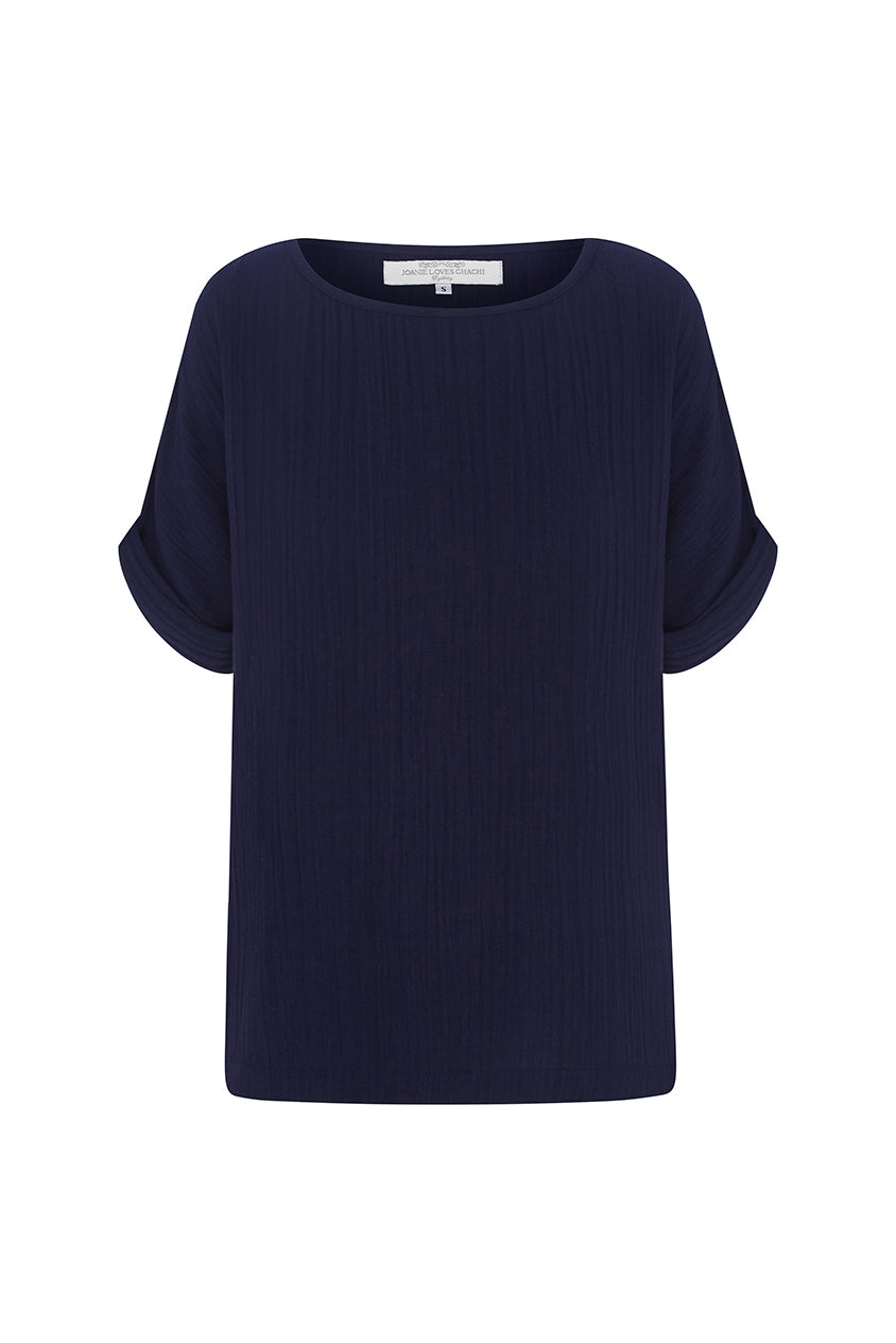 Navy Sofia Top