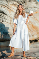 White Martina Ruffle Dress (s)