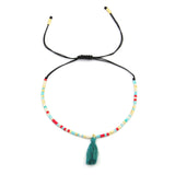 Multi Coloured ChaChi Bracelet with Torquoise Tassel