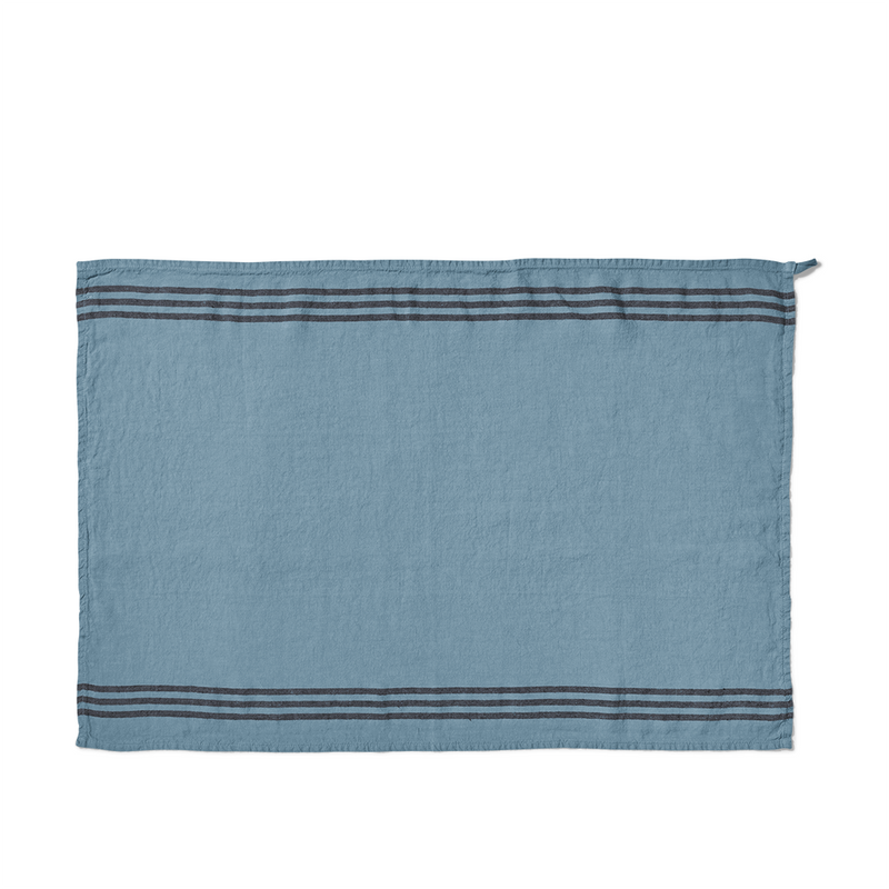 Blue Stripe Linen Tea Towel