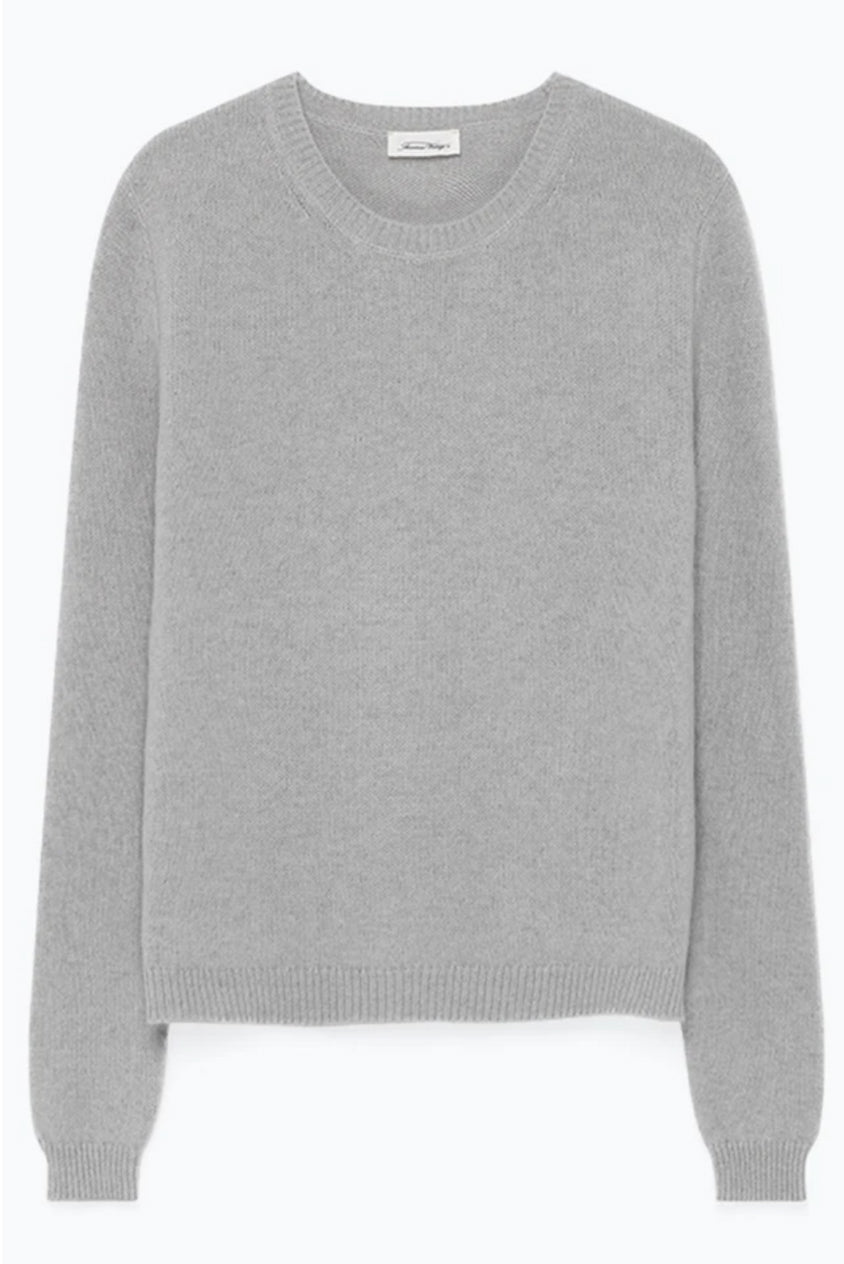 Round Neck Jumper in Polar Melange